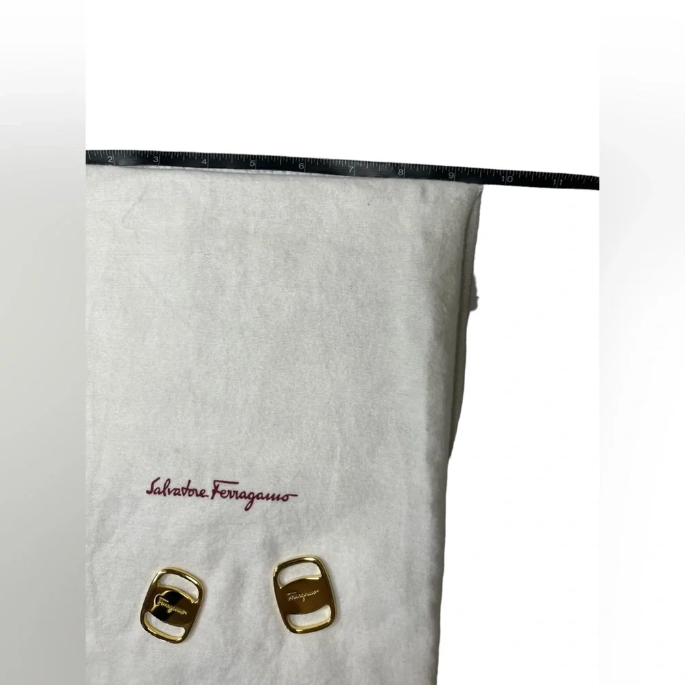 Authentic SALVATORE FERRAGAMO Logo Accessory Scarf Ring SET OF TWO with Dust Bag - Picture 11 of 16